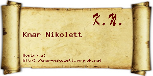 Knar Nikolett névjegykártya